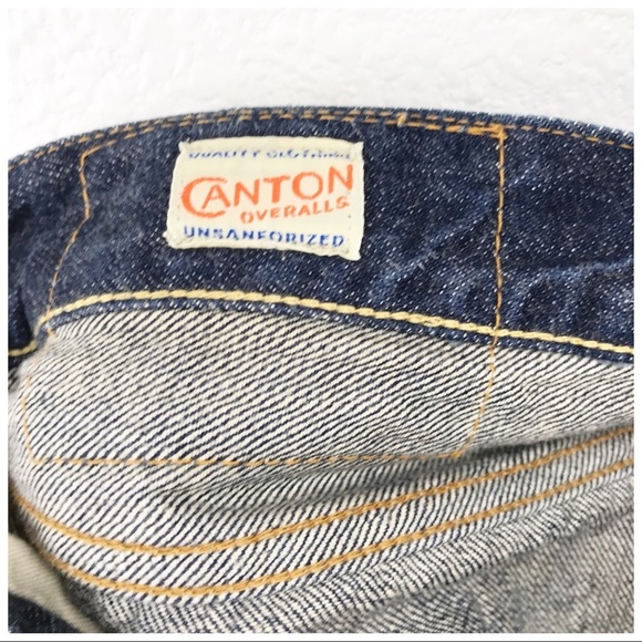 Canton Overalls Japanese Selvedge Denim Jeans Regular Fit 32x30 - Picture 7 of 9